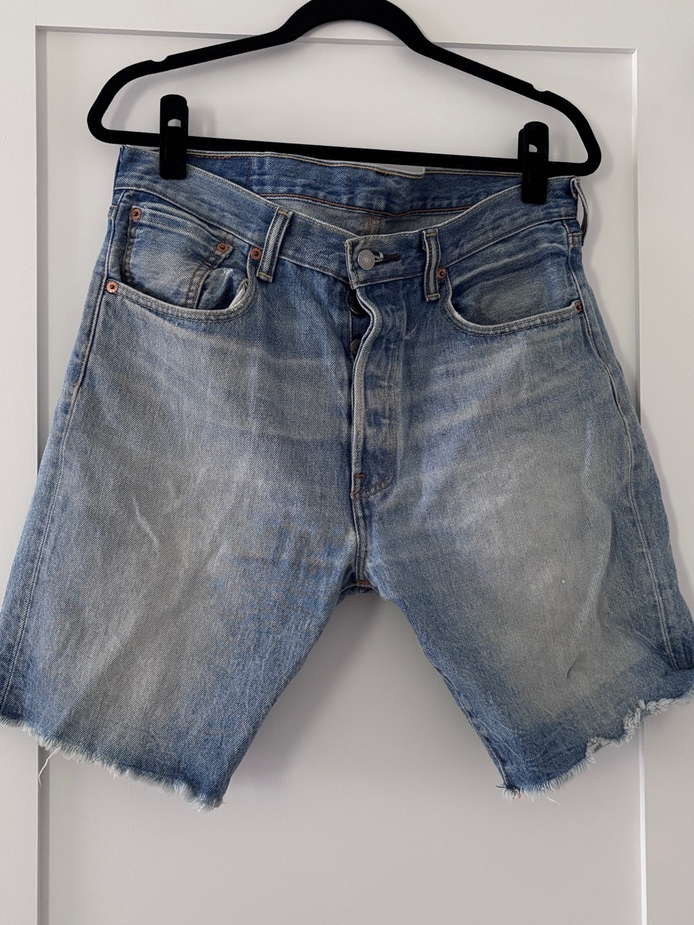 Levi's Faded Light Blue Cutoff Denim Shorts